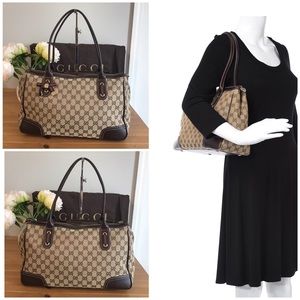 ❤️GUCCI Brown Canvas GG Monogram Princy Boston